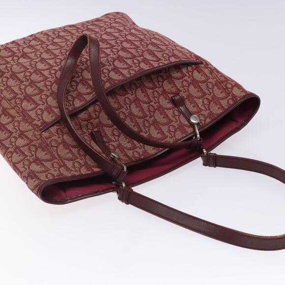 DIOR Trotter Canvas Tote Bag Red Silver - Picture 6 of 12